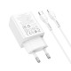 Lādētājs Hoco N71 30W GaN USB-C/USB-A + USB-C to Lightning cable 1.0m balts