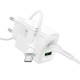 Lādētājs Hoco N71 30W GaN USB-C/USB-A + USB-C to USB-C cable 1.0m balts
