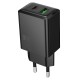 Lādētājs Hoco N71 30W GaN USB-C/USB-A melns