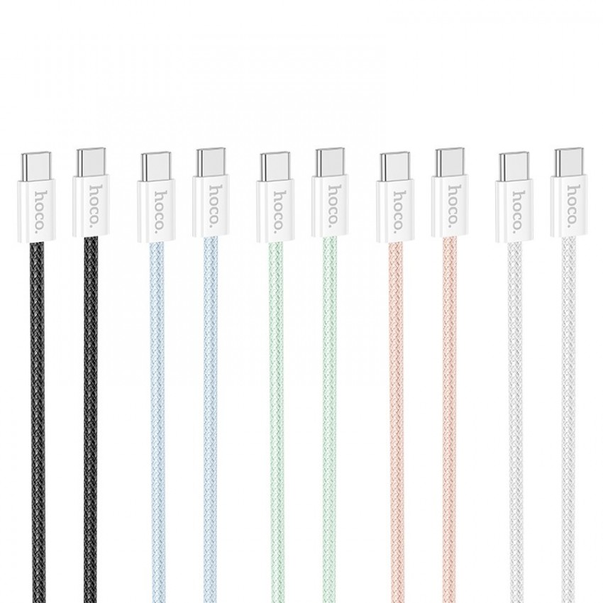 USB kabelis Hoco X104 60W USB-C to USB-C 2.0m melns