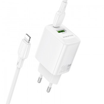 Charger Borofone BN27 20W USB-C/USB-A + USB-C to Lightning cable 1.0m white