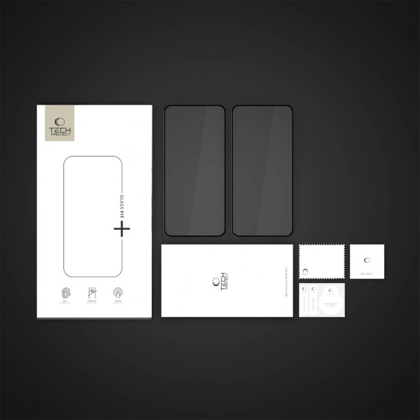 LCD aizsargstikls Tech-Protect Glass Fit+ 2-Pack Nothing Phone 3a/3a Pro melns