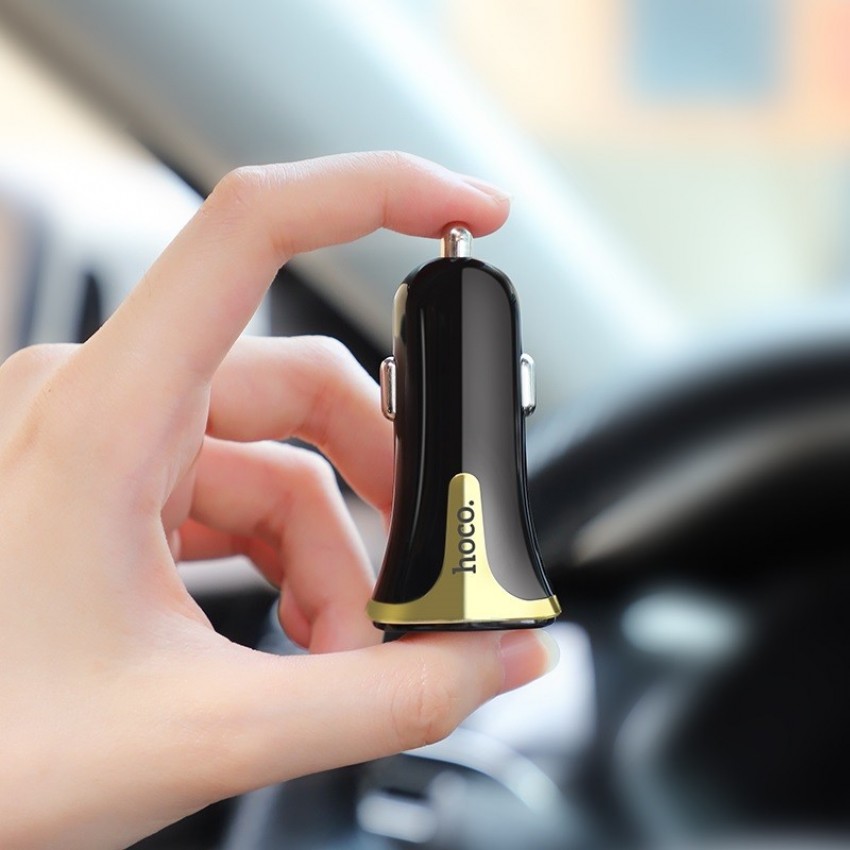 Auto lādētājs Hoco Z31 Quick Charge 3.0 (3.4A) ar 2 USB savienotājiem melns