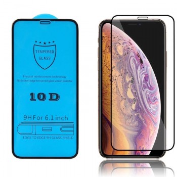 LCD kaitsev karastatud klaas 10D Full Glue Apple iPhone XR/11 kumer must