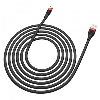 USB kabelis Hoco U72 Type-C 1.2m silikons melns