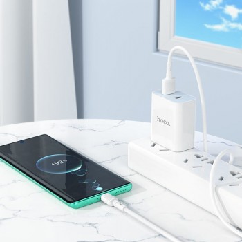 USB kabelis Hoco X83 PD20W Type-C to Lightning 1.0m balts