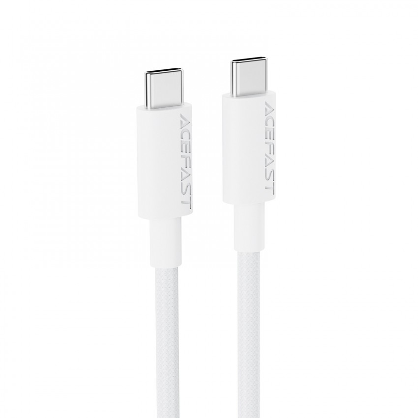 USB kabelis Acefast C18-03 60W USB-C to USB-C 1.2m balts