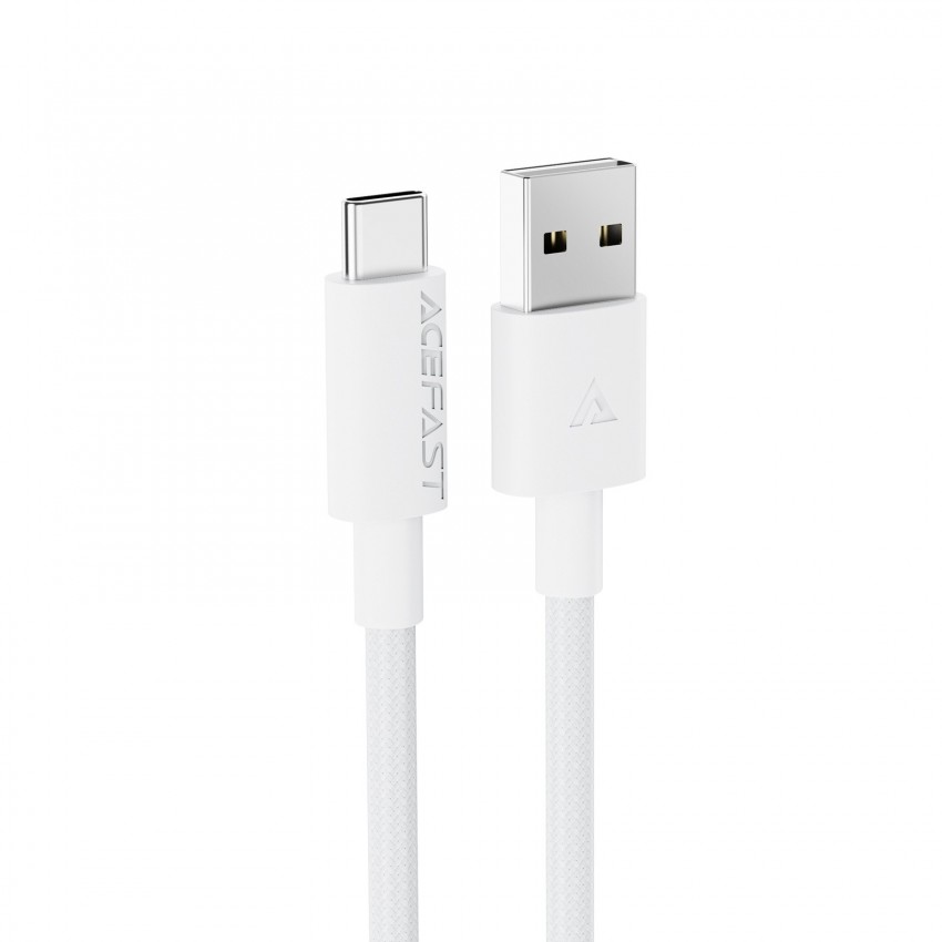 USB kabelis Acefast C18-04 USB-A to USB-C 1.2m balts