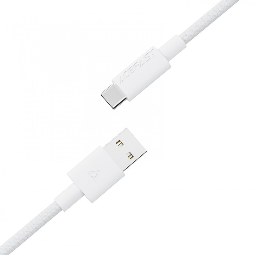 USB kabelis Acefast C18-04 USB-A to USB-C 1.2m balts