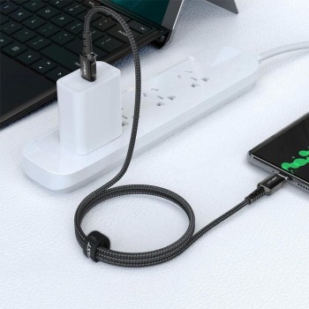 USB kabelis Acefast C1-03 60W USB-C to USB-C 1.2m melns