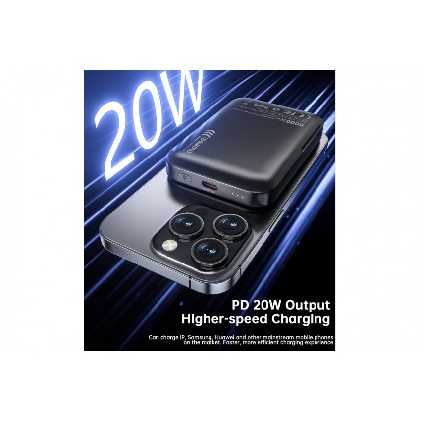 Arejais-akumulators Power Bank Choetech B743 15W Magsafe 10000mAh melns