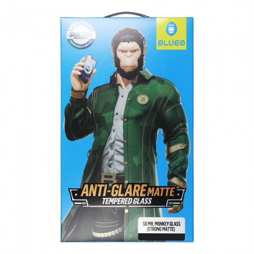 LCD aizsargstikls 5D Mr. Monkey Glass (Strong Matte) Apple iPhone 13 Pro/14 melns