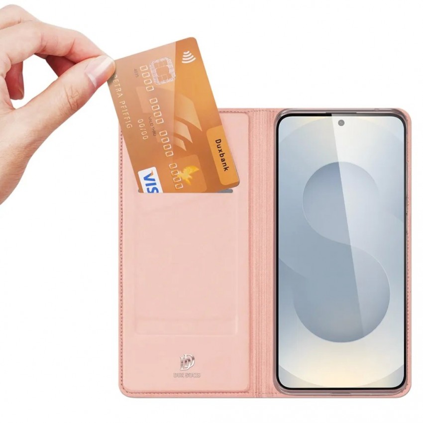 Maciņš Dux Ducis Skin Pro Samsung S937 S25 Edge rozā zelts