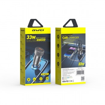 Autolaadija Awei C-857 33W USB-C/USB-A must