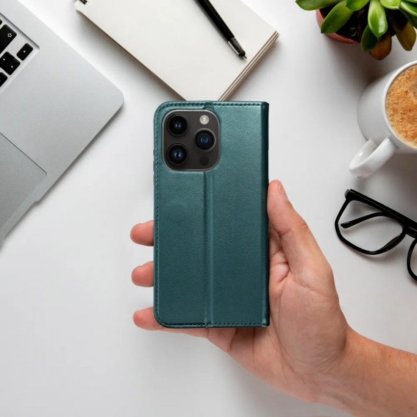 Maciņš Smart Magnetic Xiaomi Redmi A5/Poco C71 (173,45x79,35x8,45) tumši zaļa