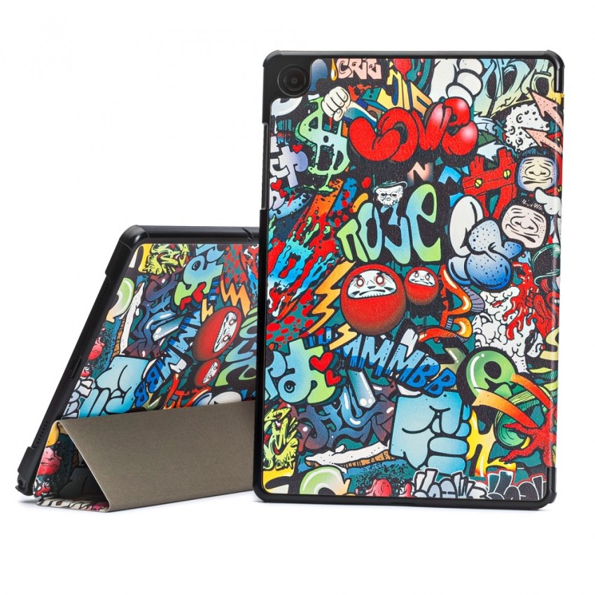 Maciņš Reach Smart Leather Samsung X200/X205 Tab A8 10.5 2021 graffiti