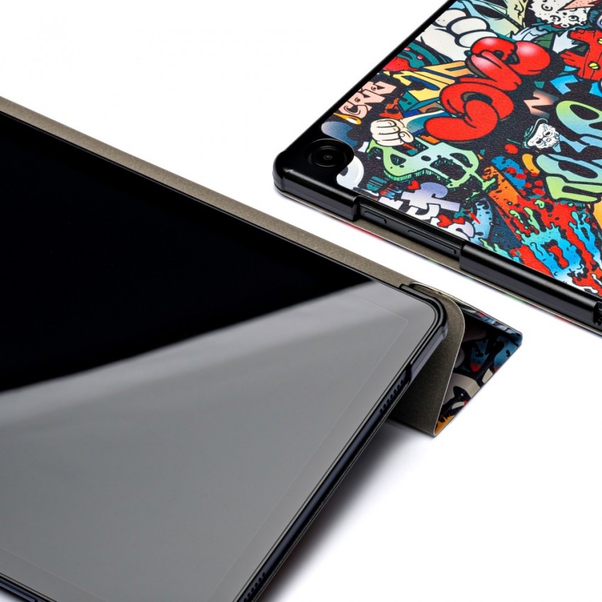 Maciņš Reach Smart Leather Samsung X200/X205 Tab A8 10.5 2021 graffiti
