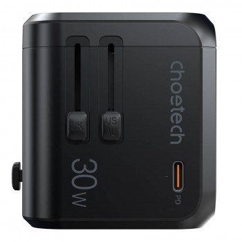 Universal Travel Charger Choetech PD5008 30W USB-C/3xUSB-A black