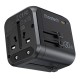 Universāls ceļojumu lādētājs Choetech PD5008 30W USB-C/3xUSB-A melns