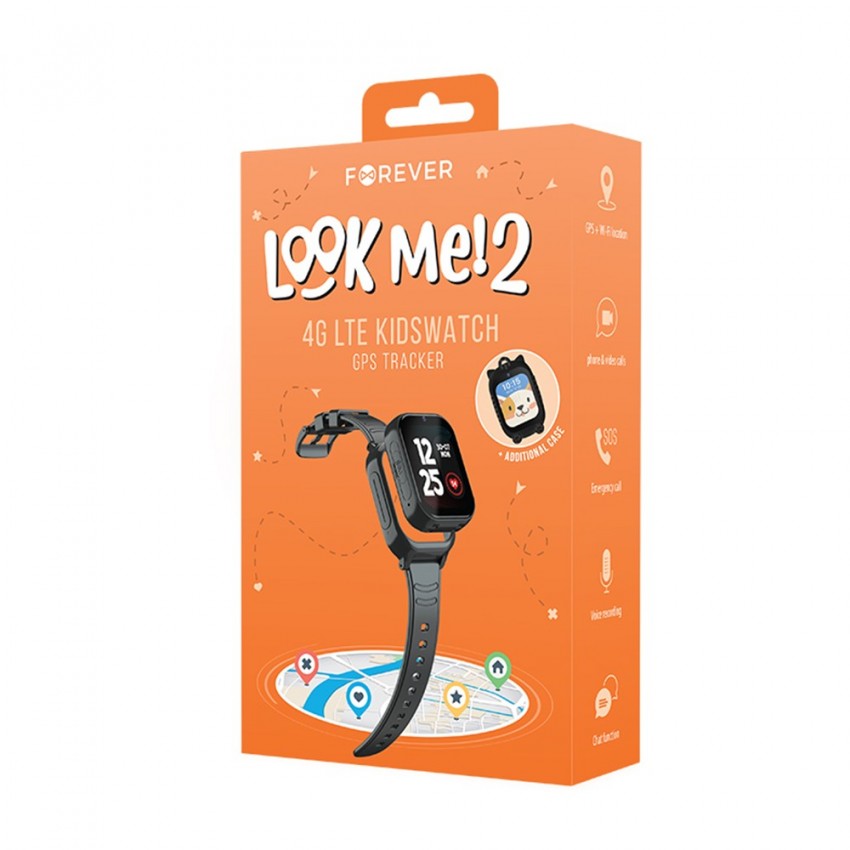 Nutikas käekell lastele Forever Smartwatch GPS WiFi 4G Kids Look Me KW-510 must