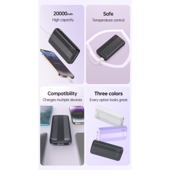 External battery Power Bank Awei P19K 5V/2.4A 20000mAh black