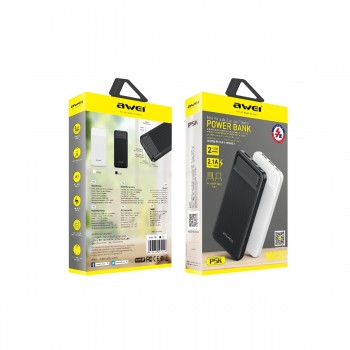External battery Power Bank Awei P5K 5V/2.1A 10000mAh black