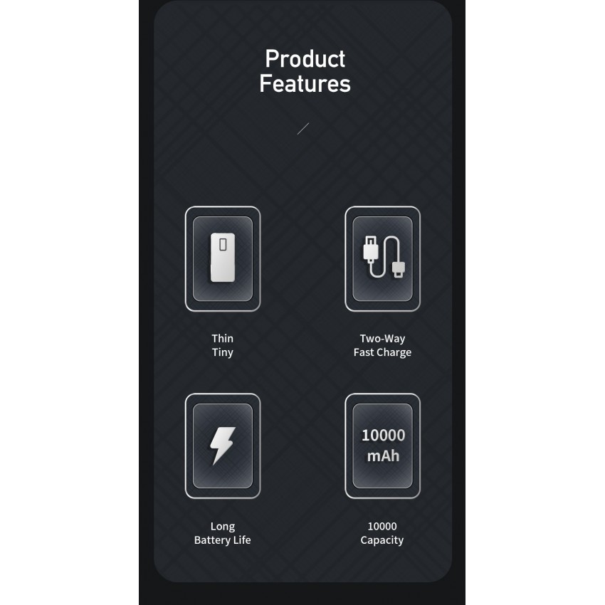 Arejais-akumulators Power Bank Awei P5K 5V/2.1A 10000mAh melns