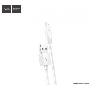 USB kabelis Hoco X1 microUSB 1.0m balts
