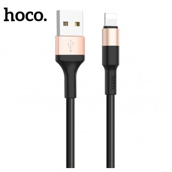 USB kabelis Hoco X26 Lightning 1.0m melns-zelts