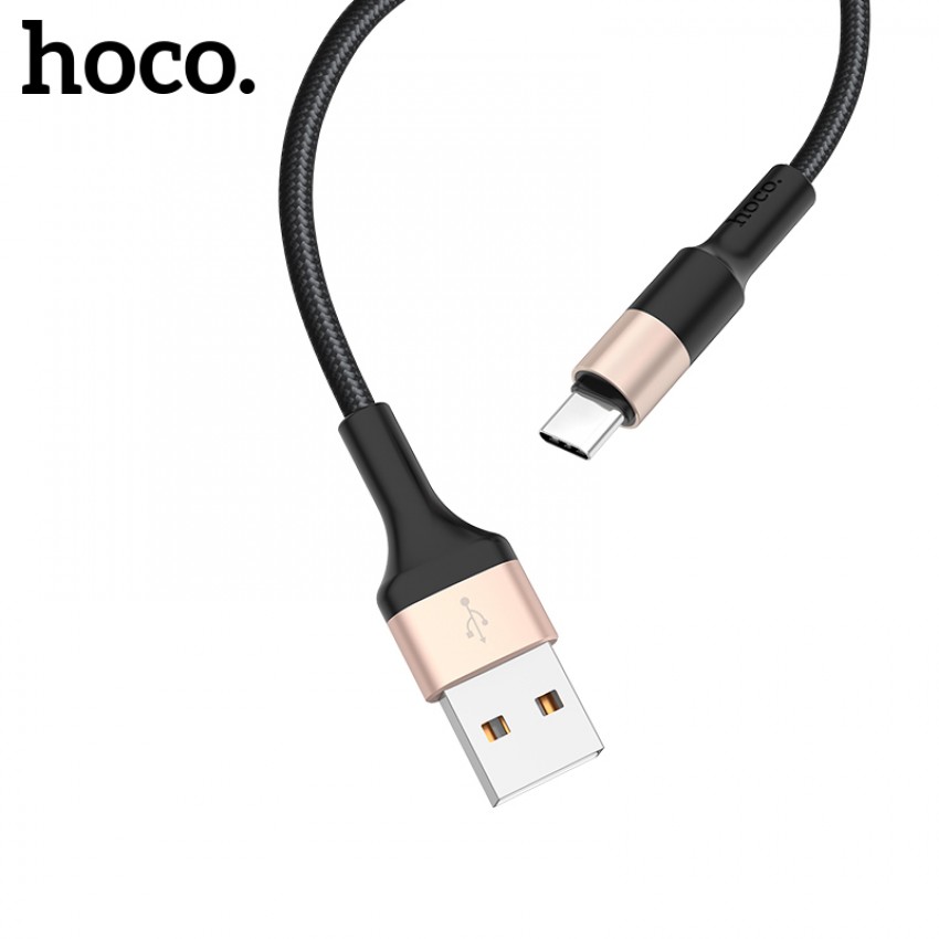 USB kabelis Hoco X26 Type-C 1.0m melns-zelts
