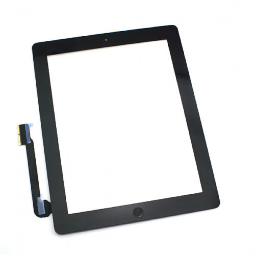 Skārienekrāns iPad 4 melns ar Home pogu un turētājiem HQ