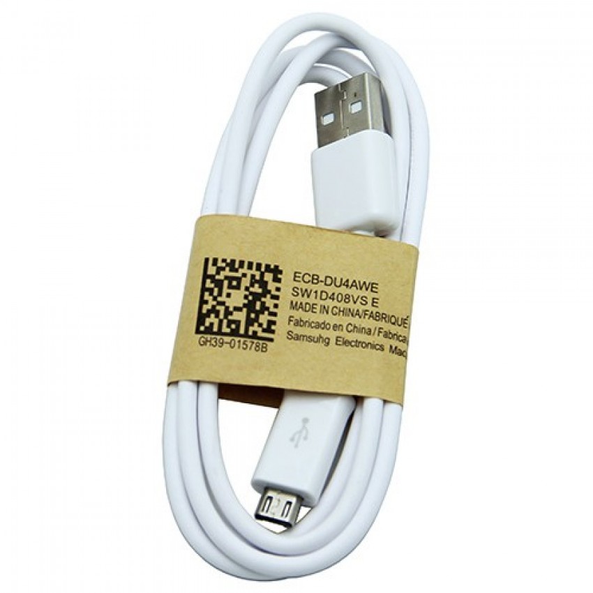USB cable ORG Samsung i9500 S4/N7100 Note 2 microUSB (ECB-DU4AWE) white (1M)