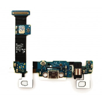 Lanksčioji jungtis Samsung G928 S6 Edge Plus su įkrovimo kontaktu, mikrofonu, ausinių lizdu ir funkciniais mygtukais ORG