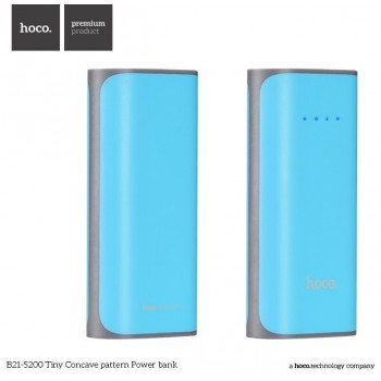 Ārējais akumulators POWER BANK HOCO B21 5200mAh zils ar lukturīti un microUSB kabeli