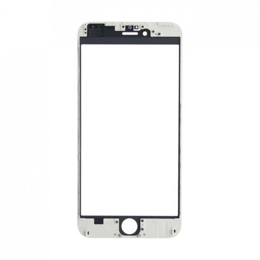 LCD ekrāna stikls Apple iPhone 6 Plus ar rāmi balts 