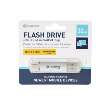 Memory Platinet 32GB OTG USB 2.0 + microUSB silver