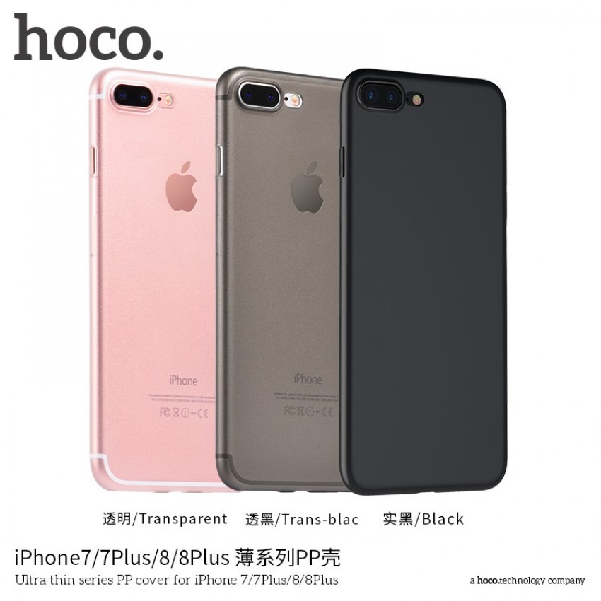 Korpuss Hoco Ultra Thin PP Series Apple iPhone 7 Plus/8 Plus caurspīdīgs melns