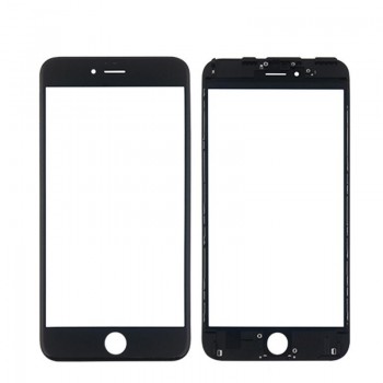 LCD ekrāna stikls Apple iPhone 6S Plus ar rāmi un OCA melns ORG (v2)