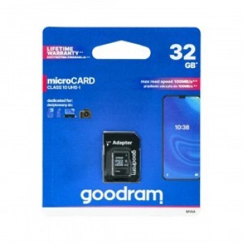 Atmiņas karte GOODRAM MicroSD 32GB (class10 UHS-I) + SD adapteris