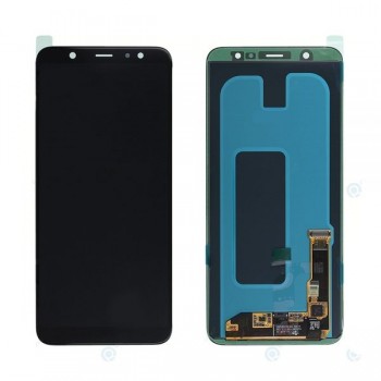 LCD displeja ekrāns Samsung A605 A6 Plus (2018) ar skārienekrānu, melns oriģināls (service pack)