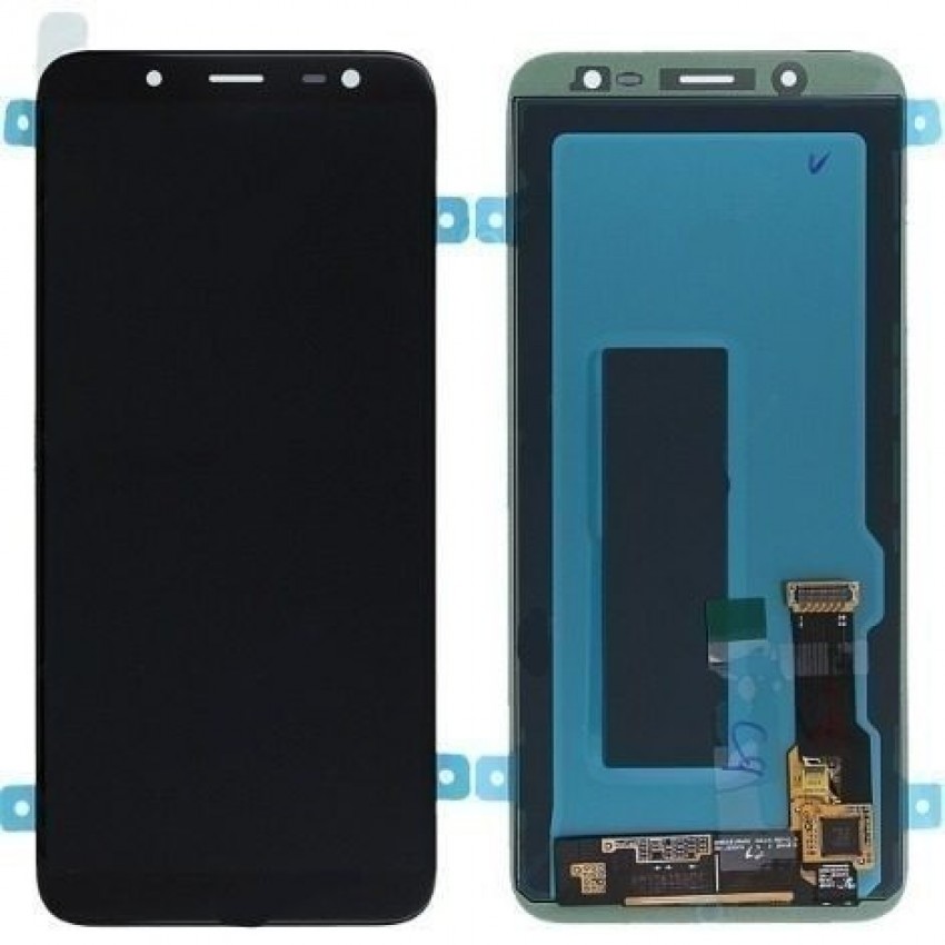 LCD displeja ekrāns Samsung J600 J6 2018 ar skārienekrānu, melns oriģināls (service pack)
