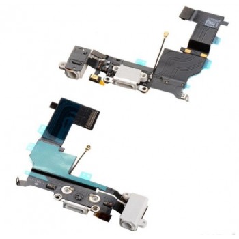 Flex for iPhone SE for audio and charging connector with microphone white ORG