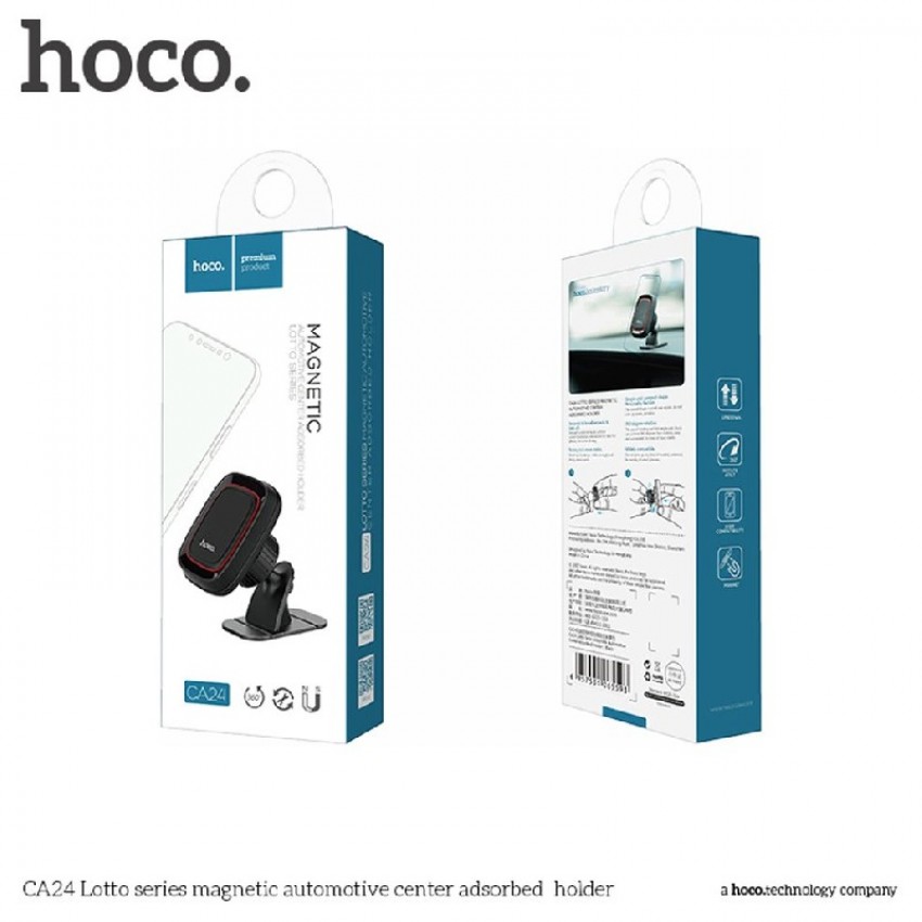 Universāls auto telefona turētājs HOCO CA24 magnētiskais stiprinājums, melns