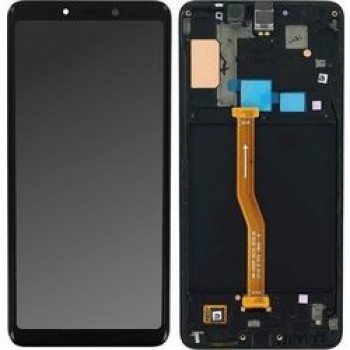 LCD screen Samsung A920F A9 (2018) with touch screen and frame Black original (service pack)