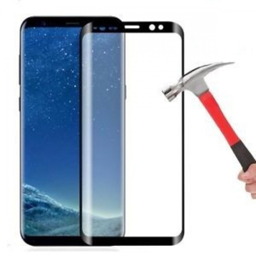 Screen protection glass "5D Full Glue" Samsung A8 Plus (2018) A730 curved black bulk