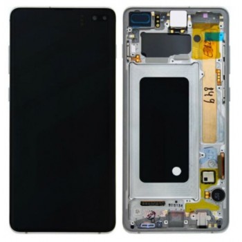 Ekranas Samsung G975F S10 Plus su lietimui jautriu stikliuku ir rėmeliu Prism/Ceramic Black originalus (service pack) Ekranas Samsung G975F S10 Plus su lietimui jautriu stikliuku ir rėmeliu Prism/Ceramic Black originalus (service pack)