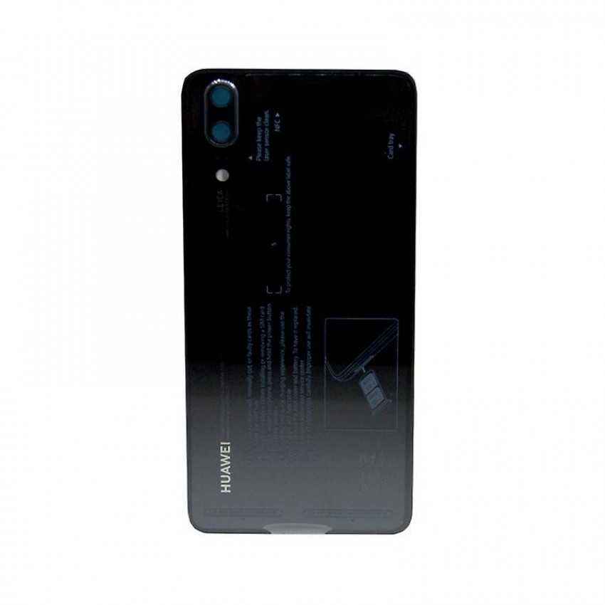 Back cover for Huawei P20 black original (service pack)