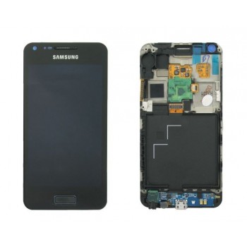 Ekranas Samsung i9070 Galaxy S Advance su lietimui jautriu stikliuku ir rėmeliu Black originalus (service pack)