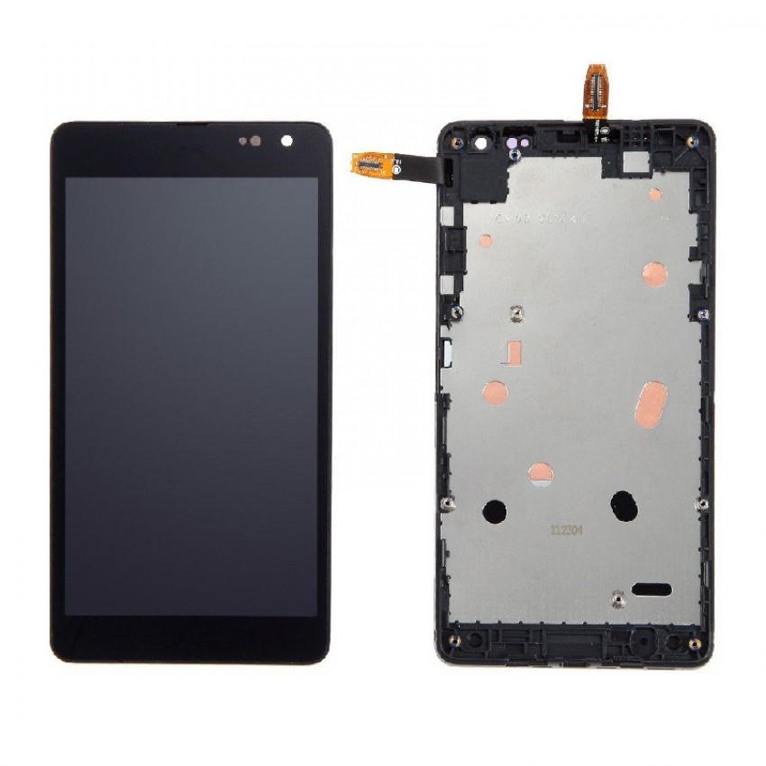 LCD displeja ekrāns Microsoft (Nokia) Lumia 535 ar skārienekrānu un rāmi melns oriģināls 2S (lietots A pakāpe)