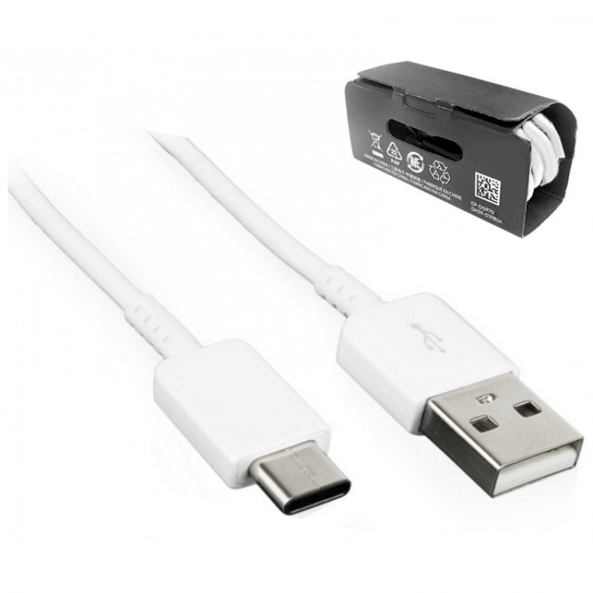 USB kabelis Samsung S10 S10+ S9 Type-C (EP-DG970BWE) balts (1M)